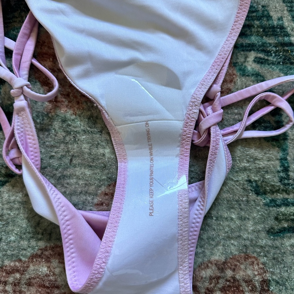 LoveShackFancy Pink/White Tie-Dye Swim Bottoms - Picture 6 of 7